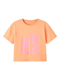 NAME IT Kort T-shirt Balone Orange Chiffon
